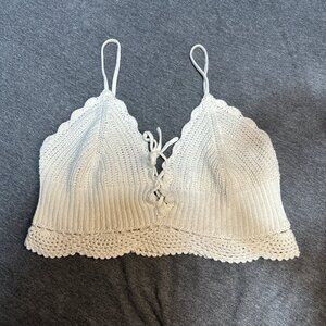 Cream crochet bralette